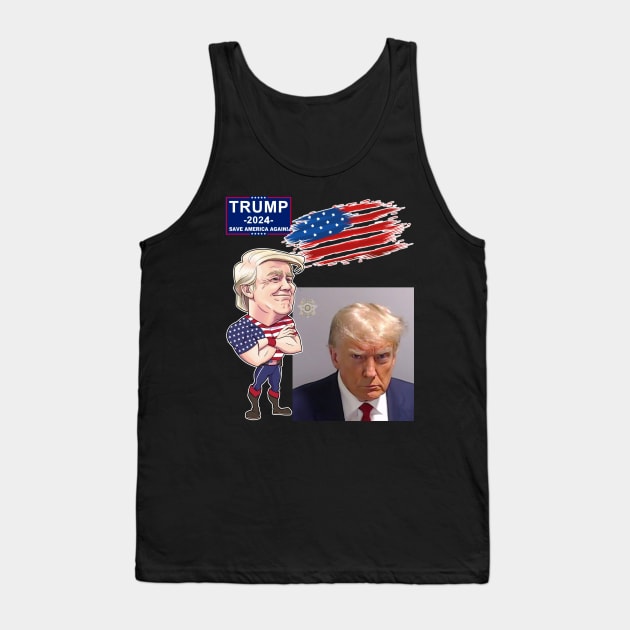 Trump 2024 Mug Shot Tank Top by WithCharity